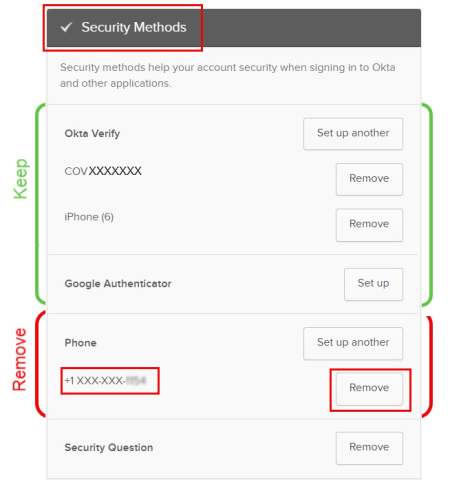 Security Methods - Keep Remove