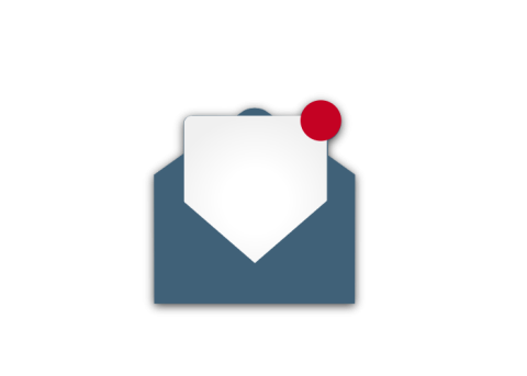 Open envelope with red dot on right corner